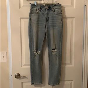 American Eagle ripped straight jeans